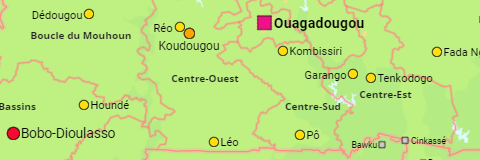 Burkina Faso Regions and Cities