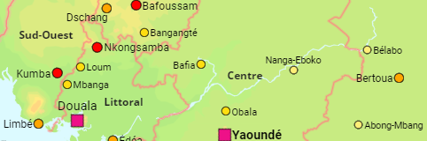 Cameroon Departments and Cities