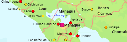 Nicaragua Departments and Cities