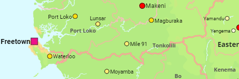 Sierra Leone Provinces and Cities